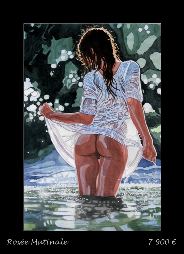 Titre de l'Oeuvre: Rose Matinale Taille: 50 x 70 cm Technque: aquarelle Merci de m'envoyer un mail si vous souhaitez acheter ce tableau